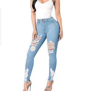 Distressed Denim Jeans